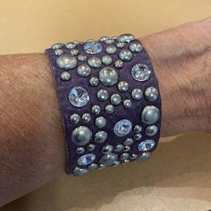 Leather Bracelet with Jewels